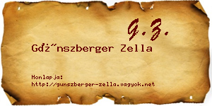 Günszberger Zella névjegykártya